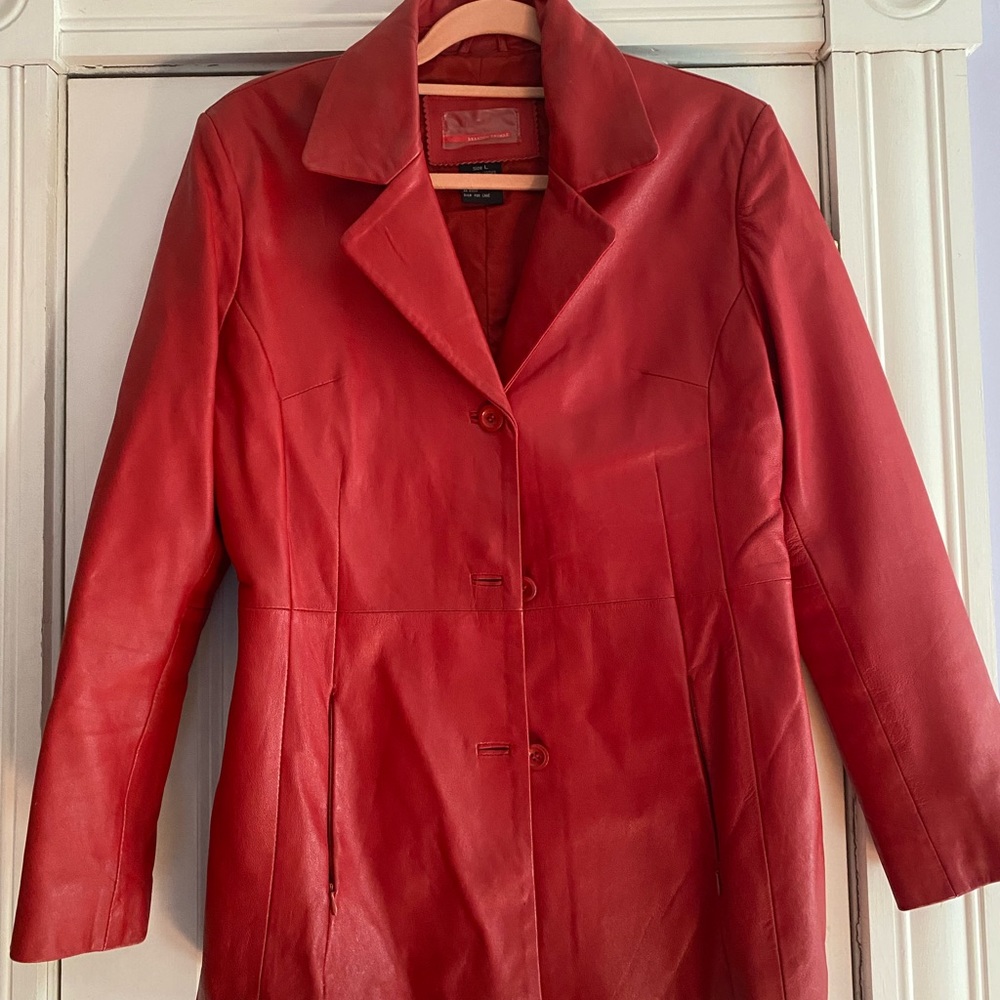 Brandon Thomas leather jacket, red, size L